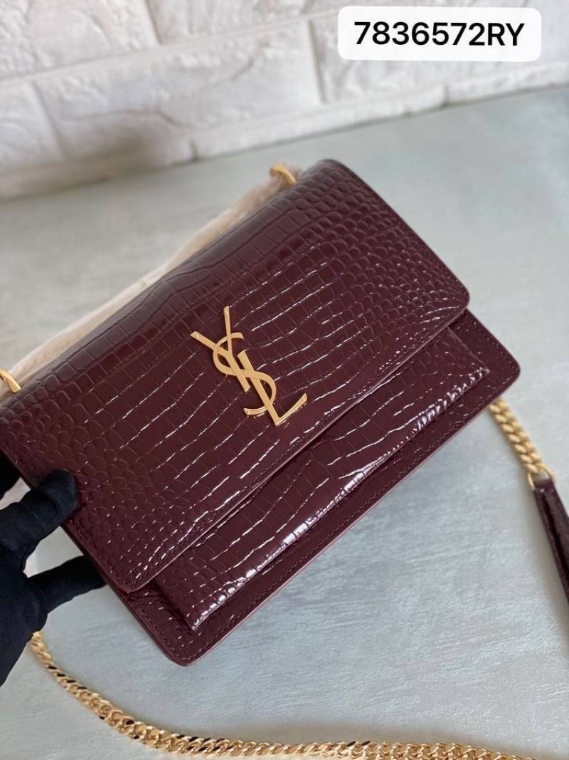 Ysl sunset Crocodile Skin 2504 Shoulder Bag With Original Box & DustCover
