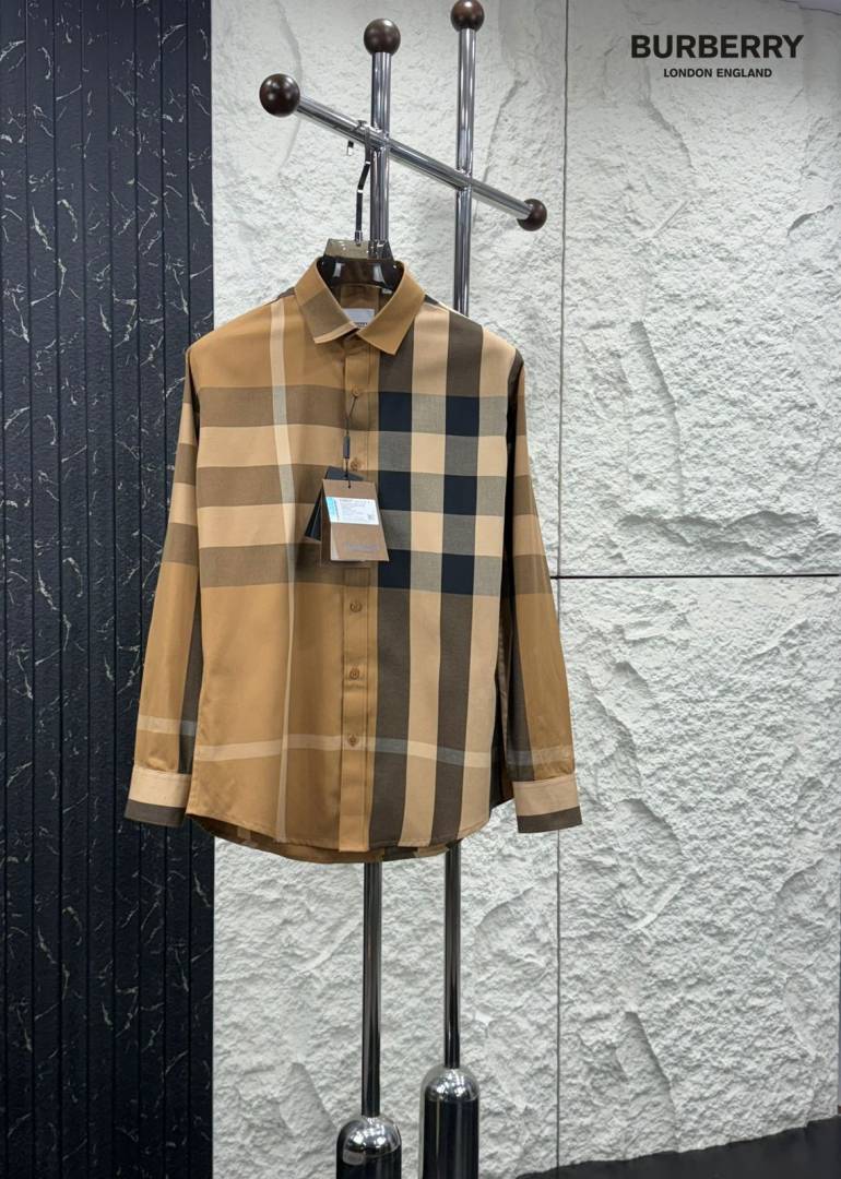 Burbery Signature Full Sleeves Shirt Light Brown