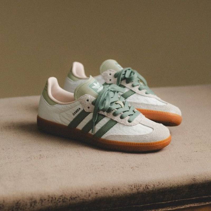 Adidas Samba Silver Green Suede Fix