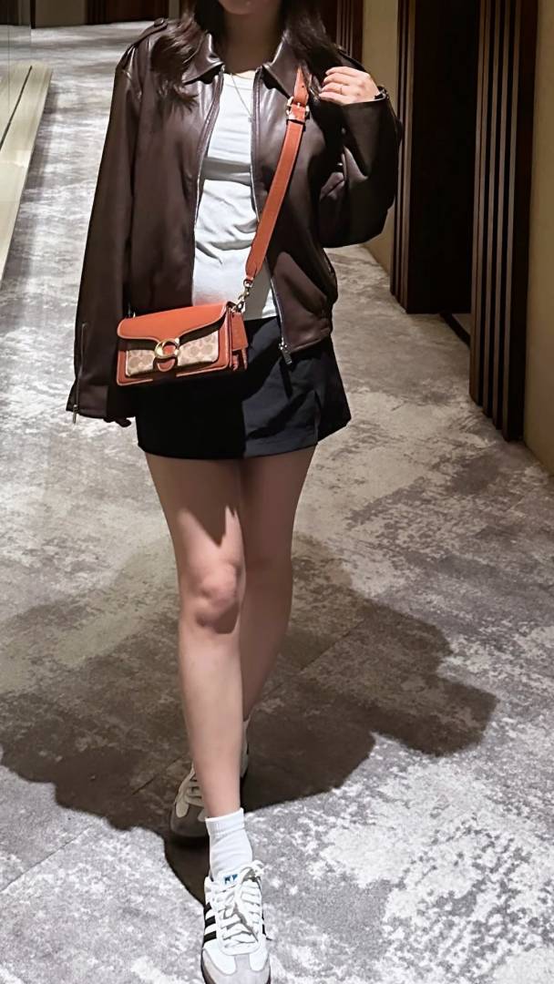 Coacch Tabby 26 Brown-Mono Shoulder Crossbody Bag With Original Box 2 Belt (Short Long)
