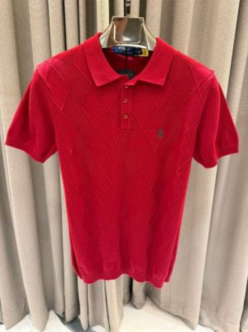 Ralp Lauren Chest Logo imported Polo T shirt Red