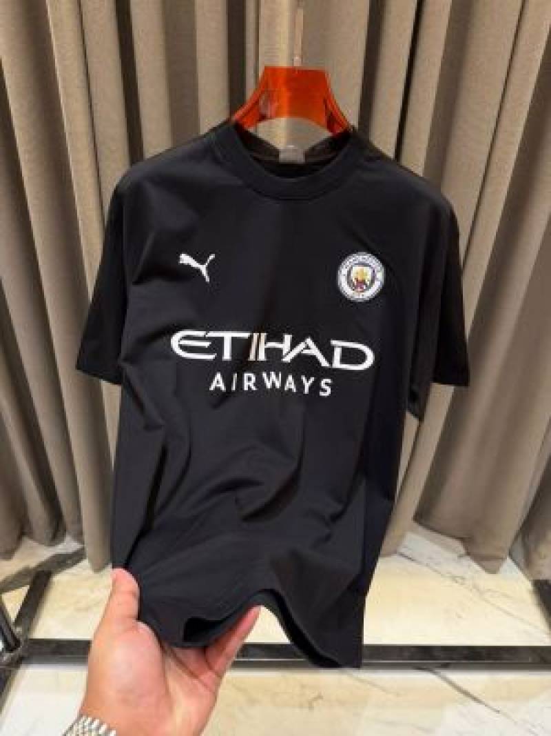 Pum_Mancity Logo Round Neck T shirt Black