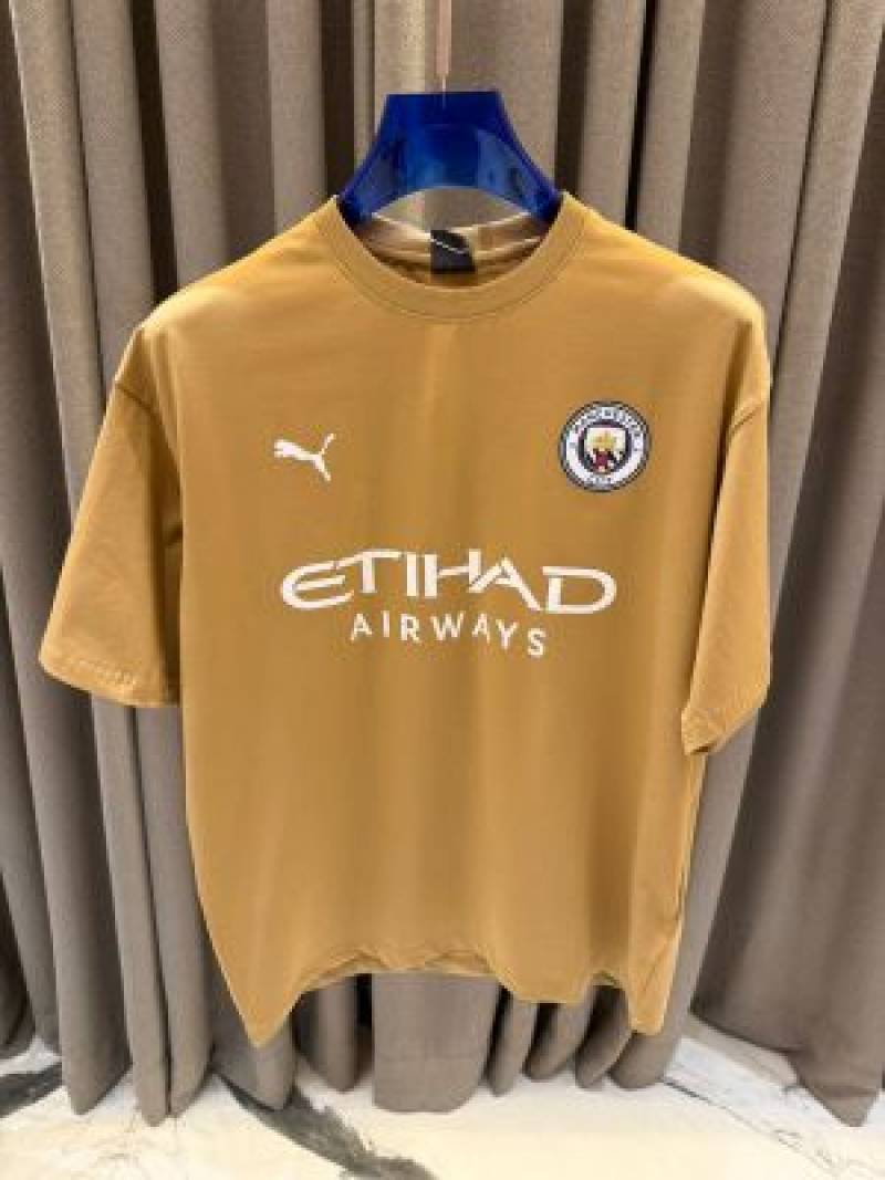 Pum_Mancity Logo Round Neck T shirt Beige