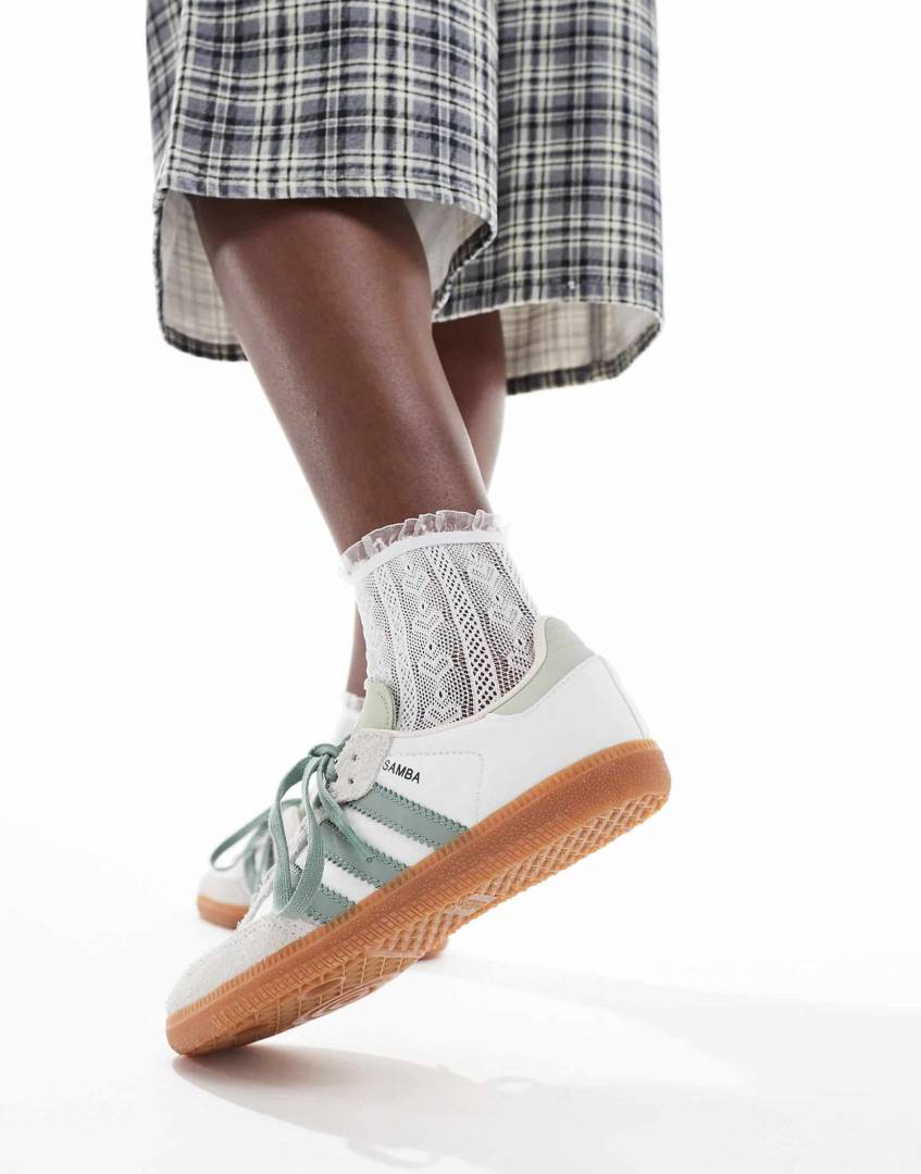 Adidas Samba Silver Green Suede Fix
