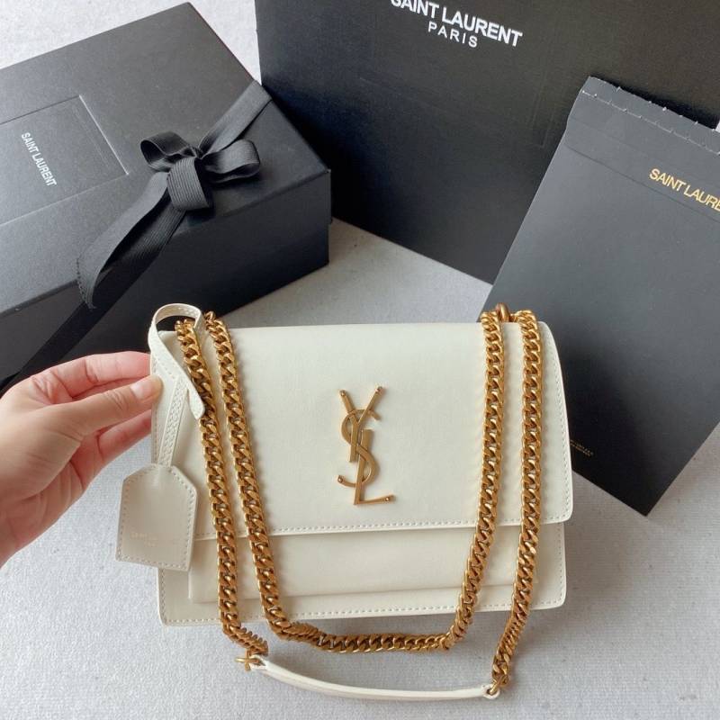 Ysl Sunset White 2503 Shoulder Bag With OriginalBox & DustCover