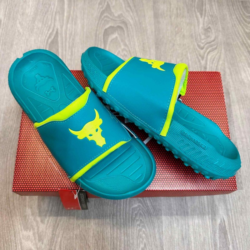 Under Armor Project Rock 3 Green Neon Flip-Flop