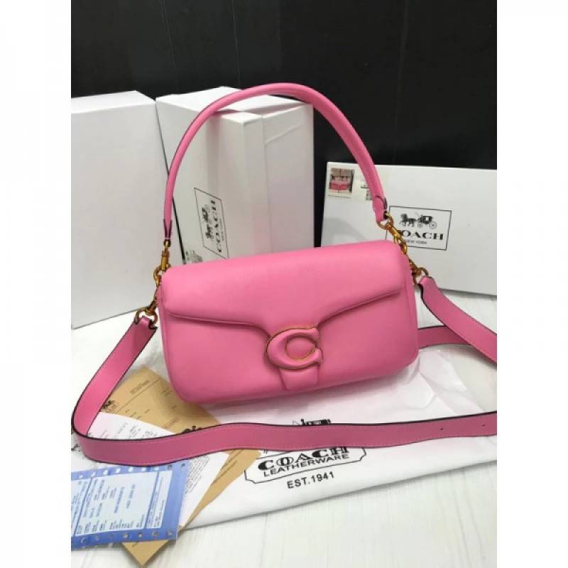 Coach Pillow Tabby Shoulder Bag With OG Box & Dust Bag & Extra Shoulder Strap (Pink-999)