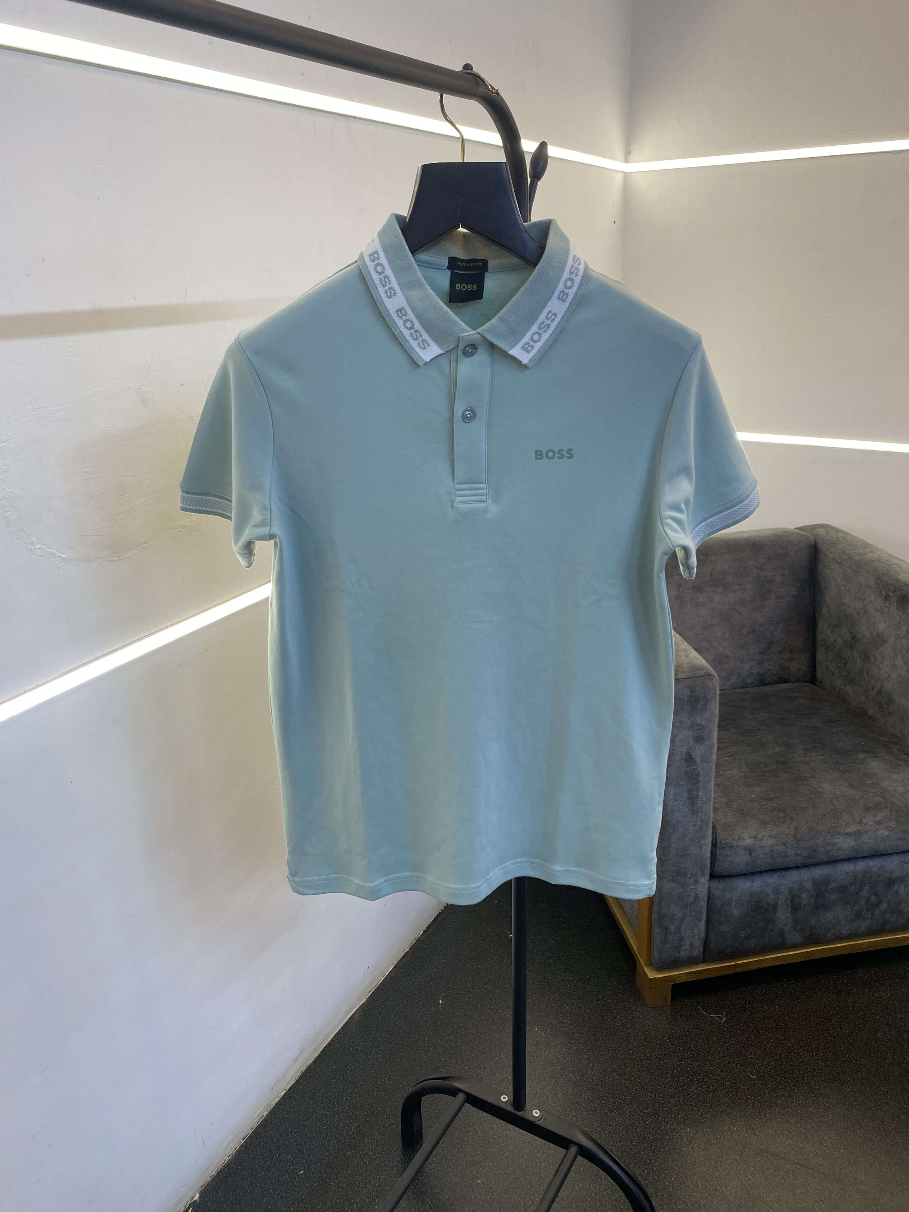 Hugo bos high quality imported polo tshirt light green sale