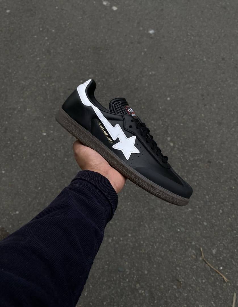 ADIDDAS SAMBA BAPE BLACK WHITE BLACK SNEAKER