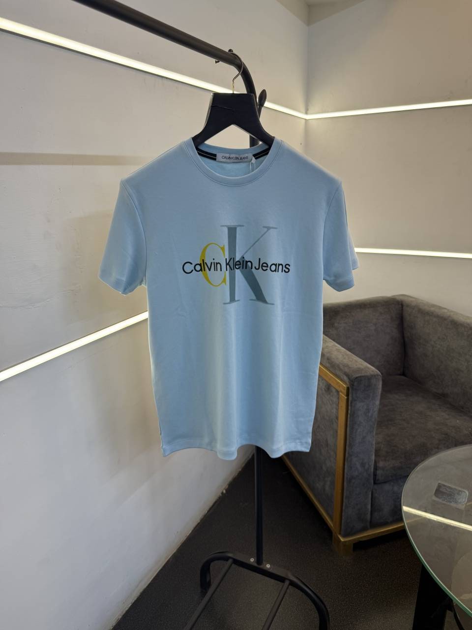 Calvin kline imported round neck tshirt sky blue sale