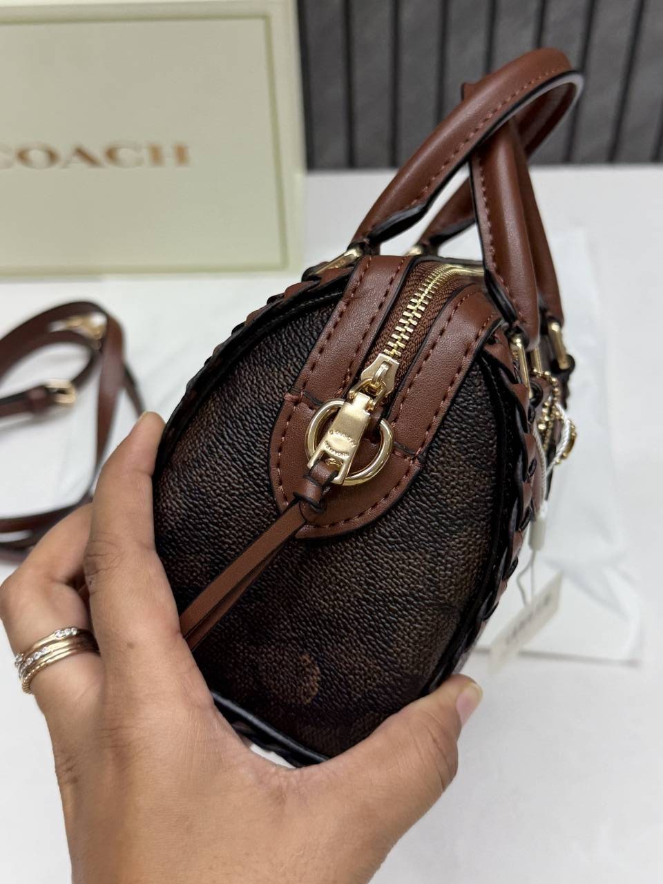 Coach Rowan Mini Braided Crossbody Bag With Original Magnet Box & DustCover Packing