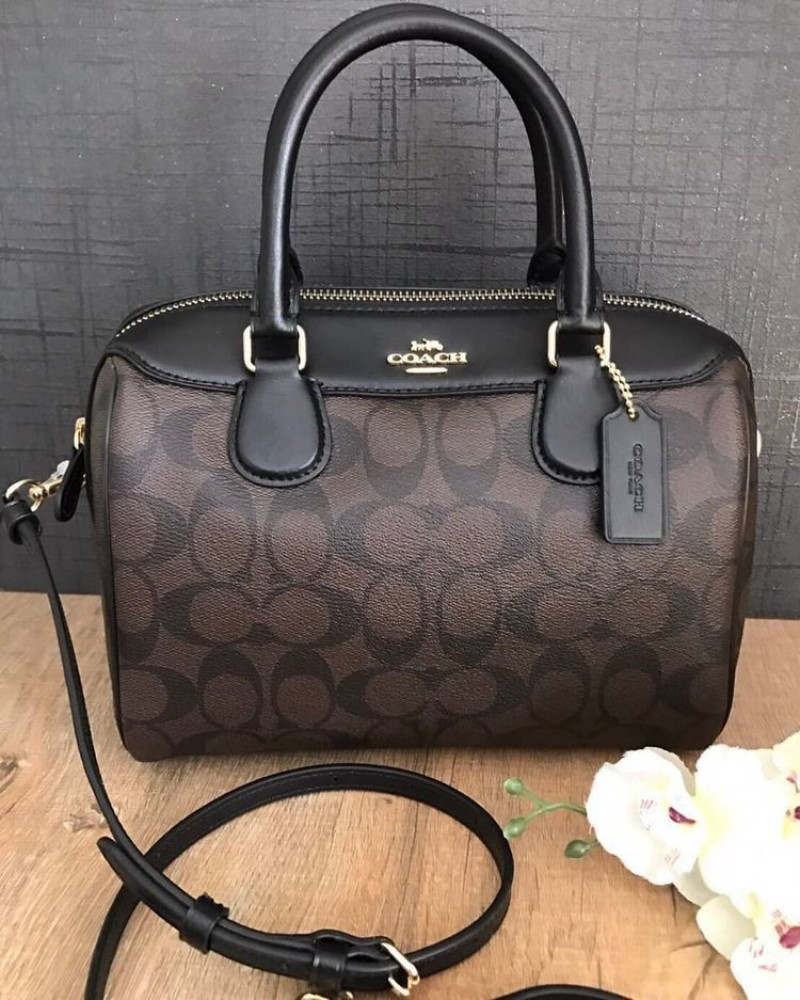 Coach Rowan Satchel Coffee-Black Premium With OriginalBox