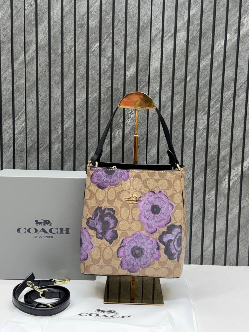 Coacch Bucket Floral Print With Original Box & DustCover