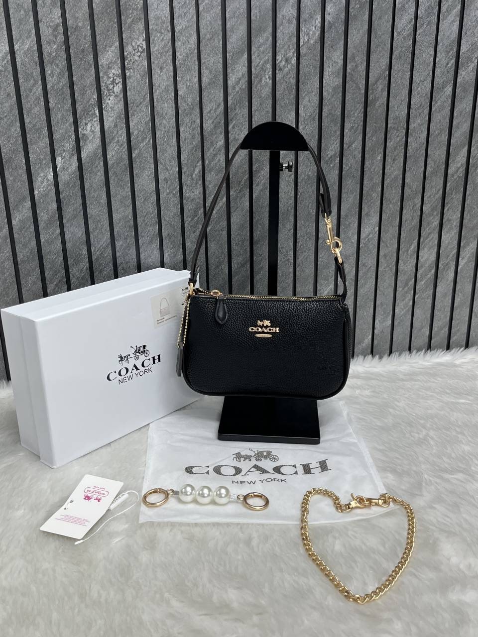 Coacch Nolita All-Black With Original Box DustCover & Pearl charm