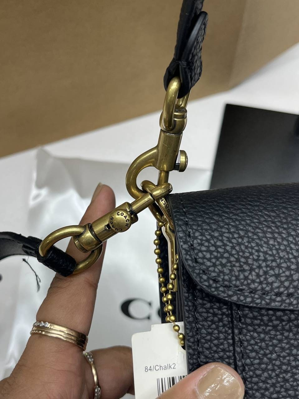 Coacch CB Tabby 20 Black-Gold Highend With Original Packing & Branding Inside Flap