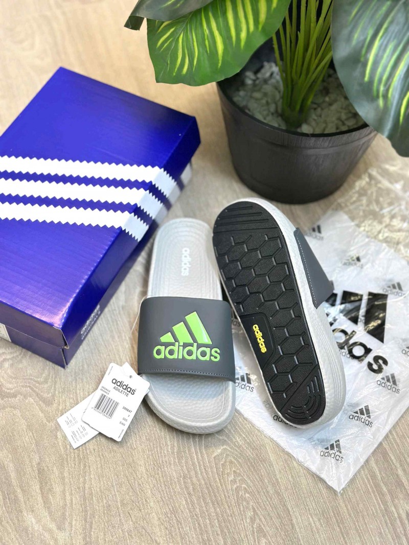 Adiddas Hyper Boost Premium Grey Green Slides SE12