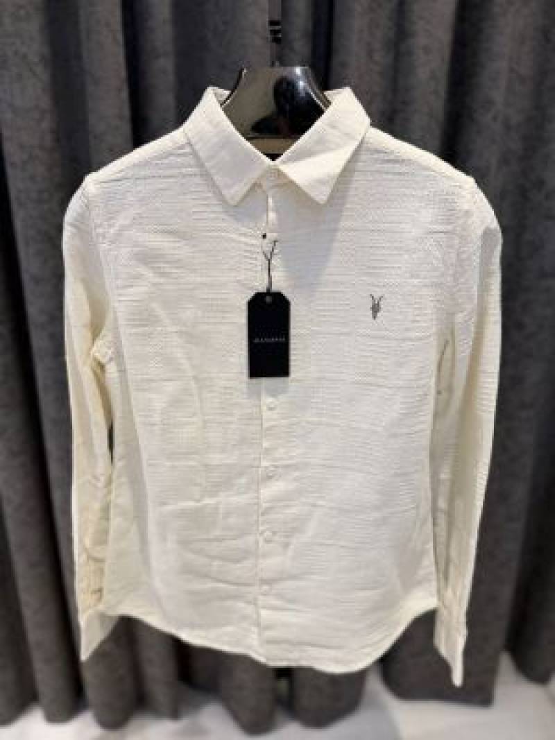 ALLSAINTS CHEST LOGO FULL SLEEVES IMPORTED SHIRT CREAM