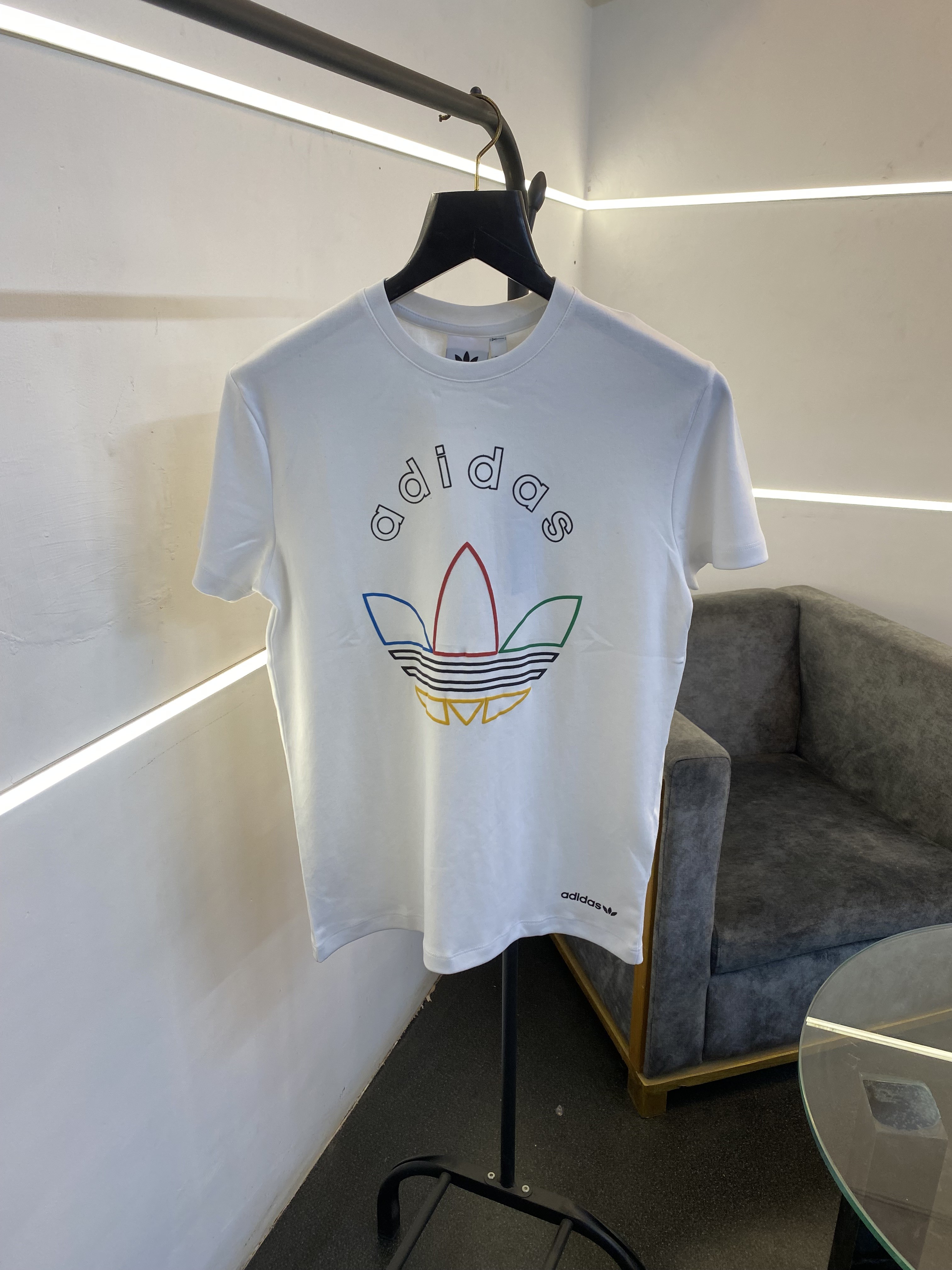 Adiddas round neck imported tshirt with multi brand logo and name sale