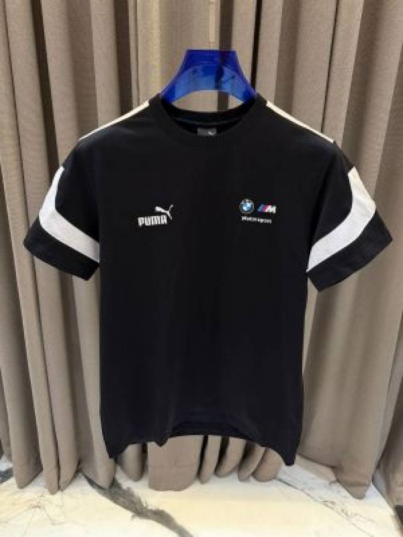 Pum_BMW Logo Round Neck T shirt Black