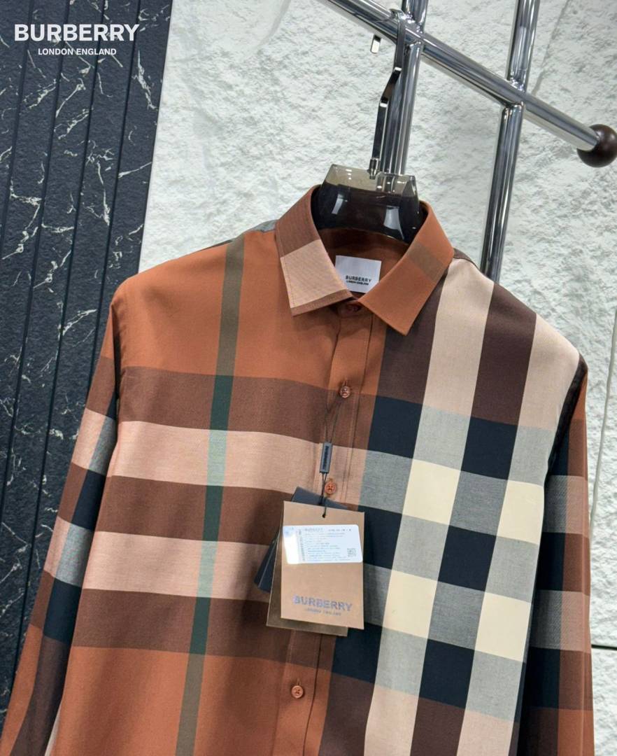 Burberr_Signature Full Sleeves Shirt Brown