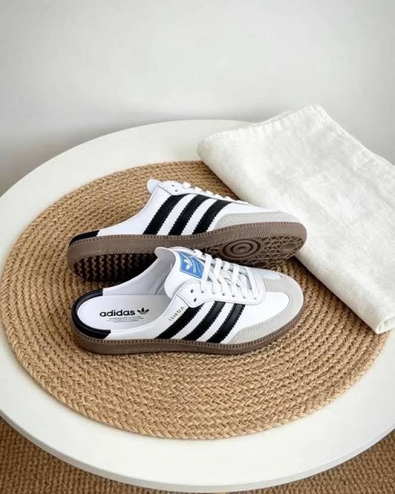 Adidaas Samba Mule White Black For women 669