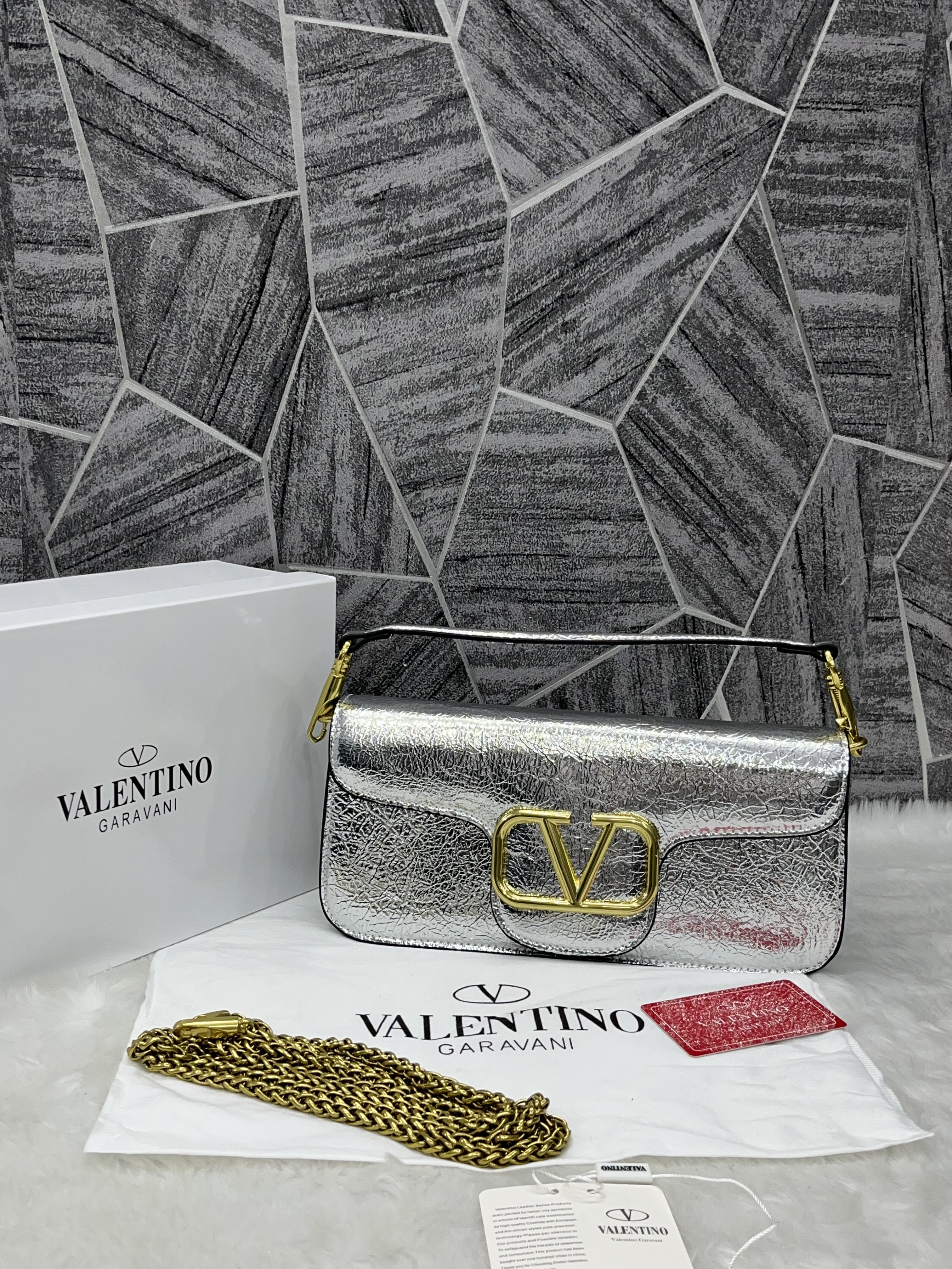 Valentino_V_Loco_Silver_Large_Shoulder_Bag_With_OriginalBox