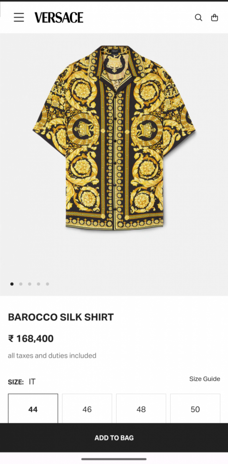 Versace IMPORTED STORE ARTICLE PREMIUM PRINTED SHIRT
