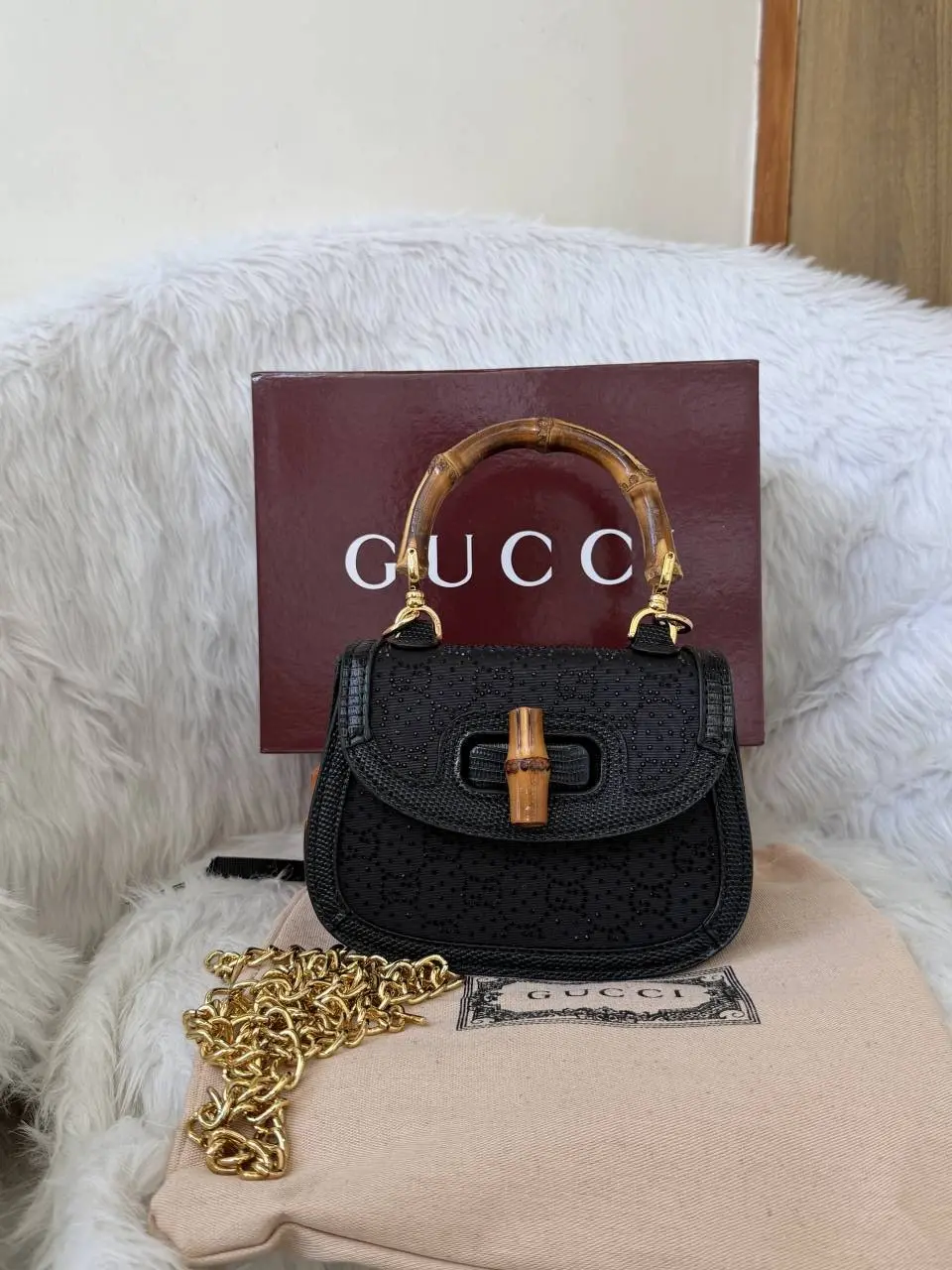 Gucci Bamboo 1947 Mini Top Handle SlingBag With Original Box & DustCover - Image 2