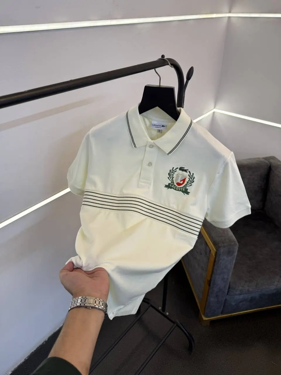 Lacoste Imported polo tshirt cream - Image 2