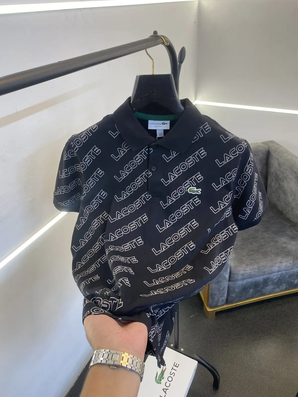 Lacoste imported box pack polo tshirt black monogram sale - Image 2