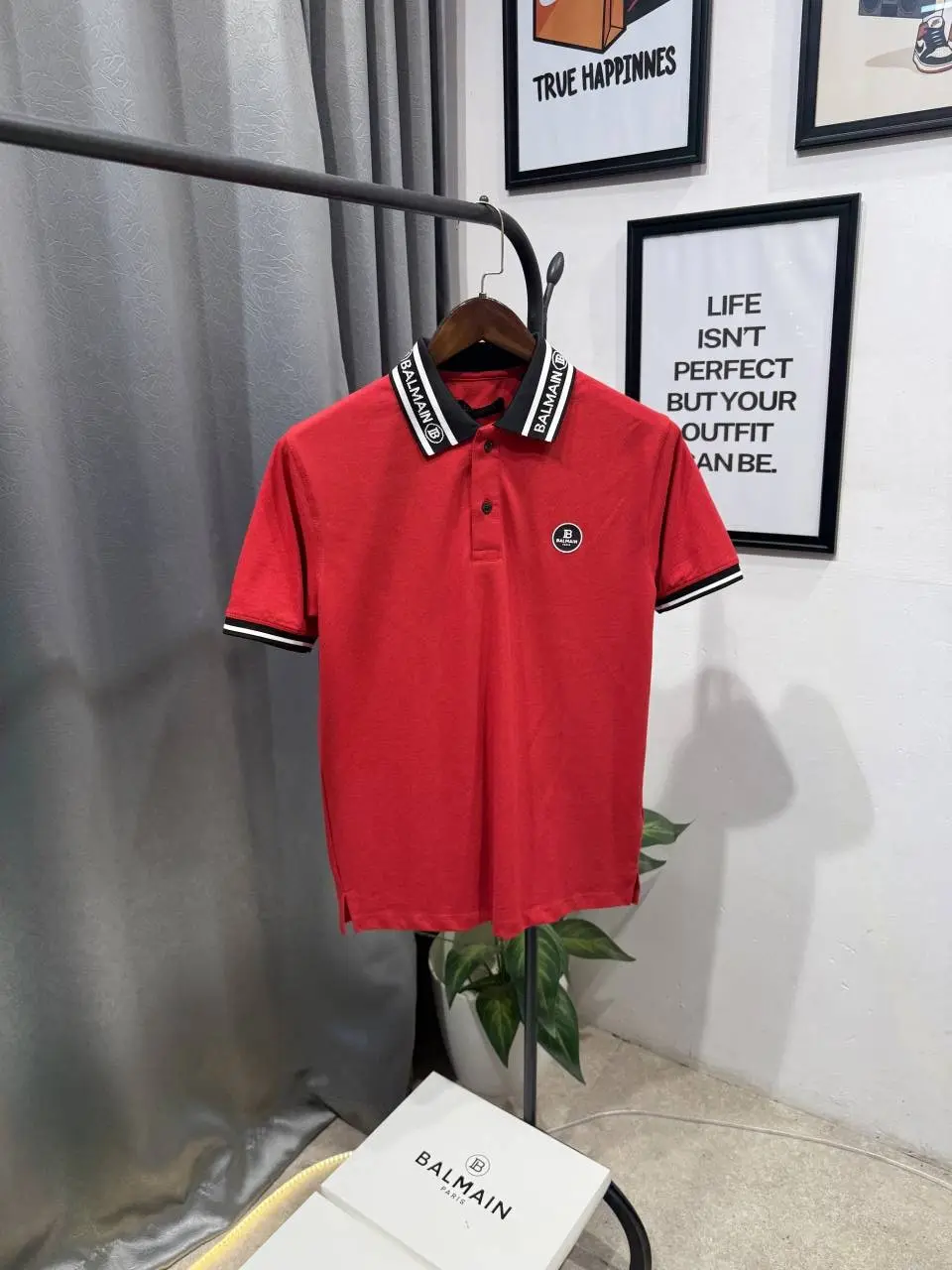 Balmain imported box pack polo tshirt red