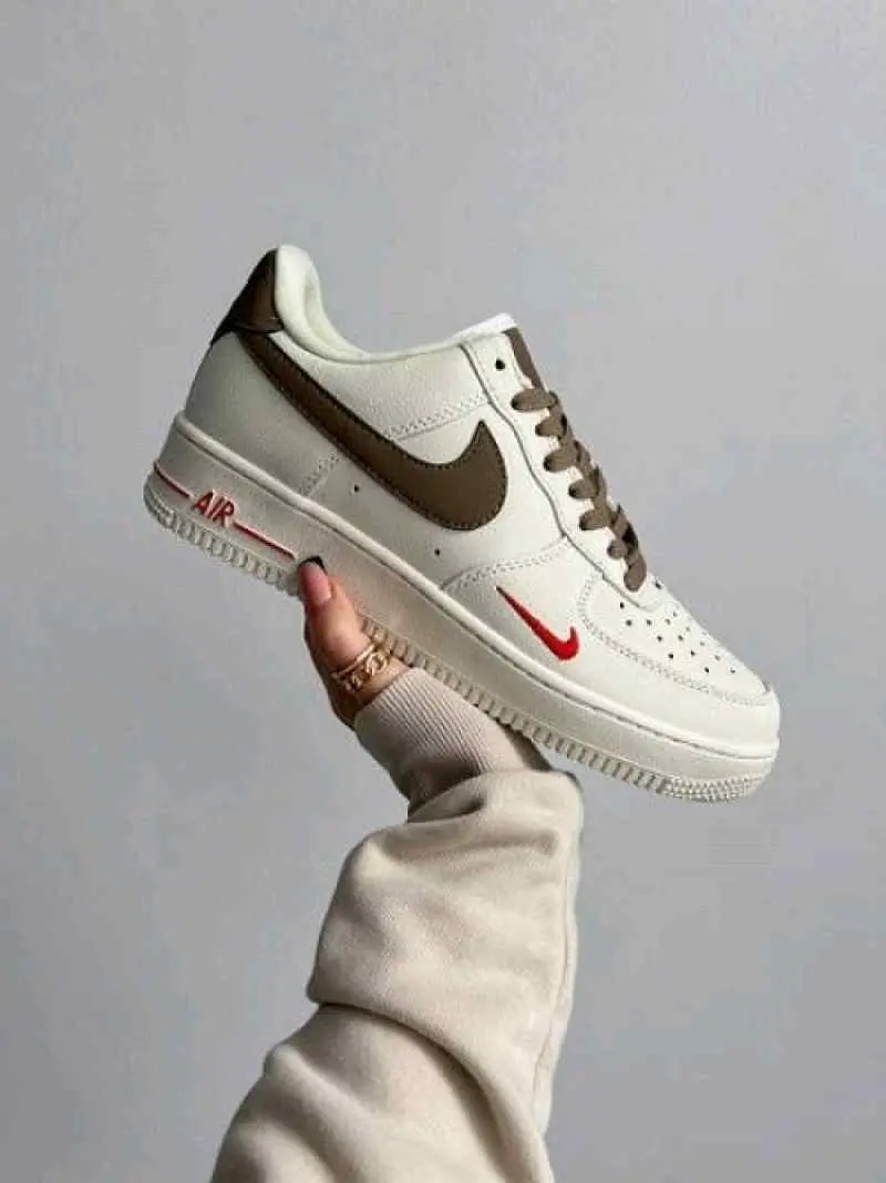 Nike Airforce 1 Mini Red Swoosh Coffee Milk 5057 - Image 4