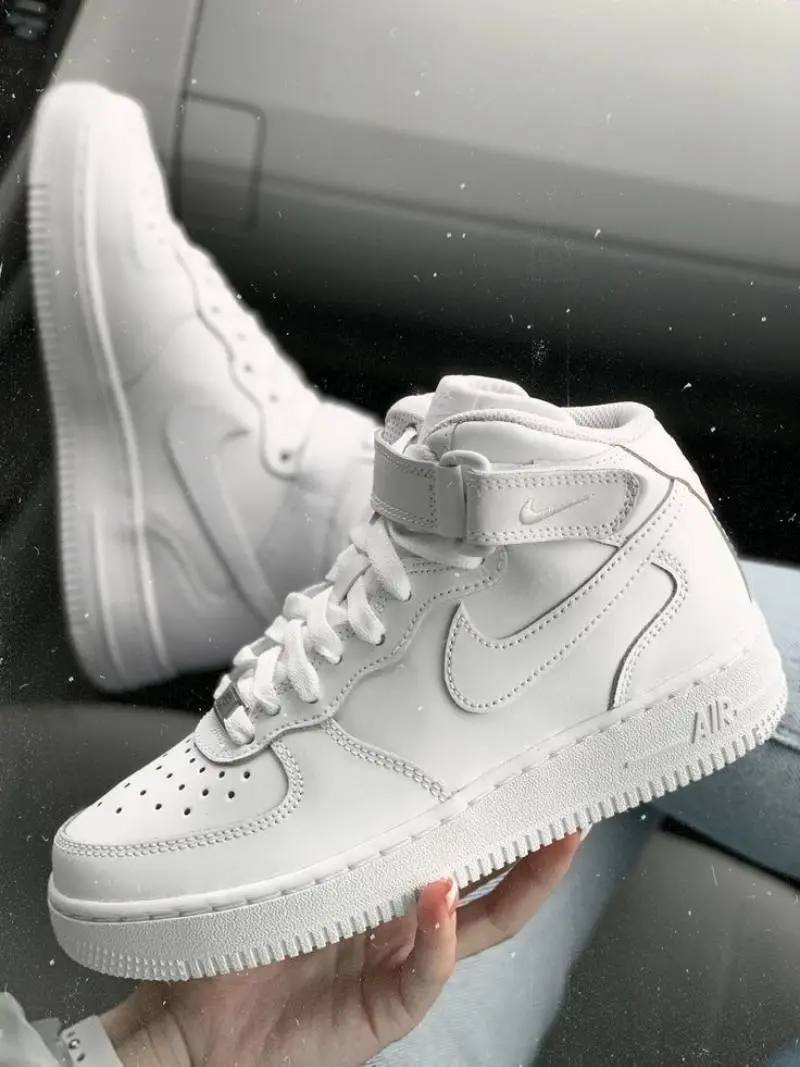 Nike Air Force 1 Mid Leather White - Image 2