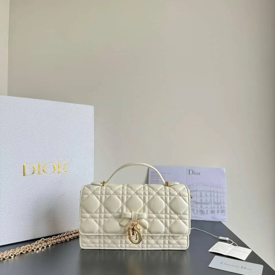 Dior Cannage Small Top Handle Bag With Original Box & DustCover