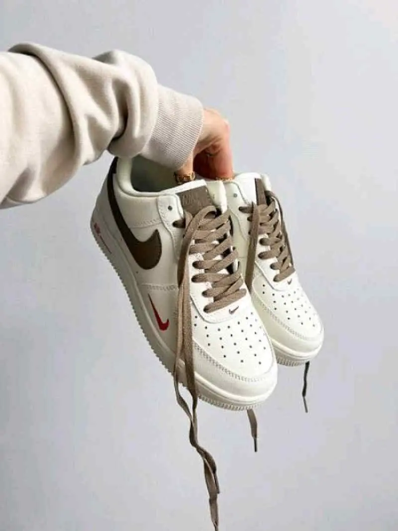 Nike Airforce 1 Mini Red Swoosh Coffee Milk 5057 - Image 3