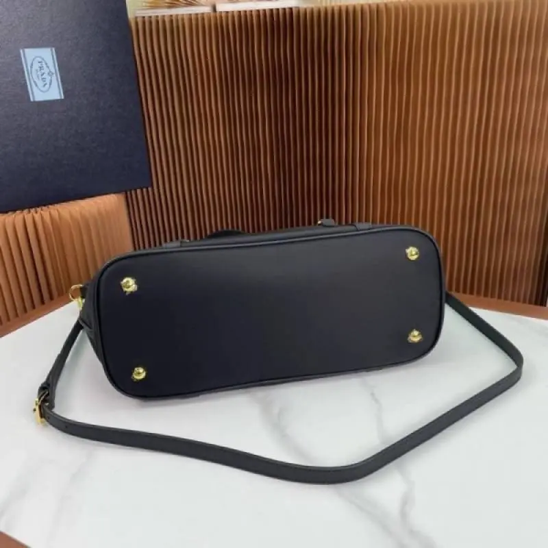 Prada Tessuto Saffiano Top Zip Premium Tote Bag With OG Box & Dust Bag (Black-266) - Image 8