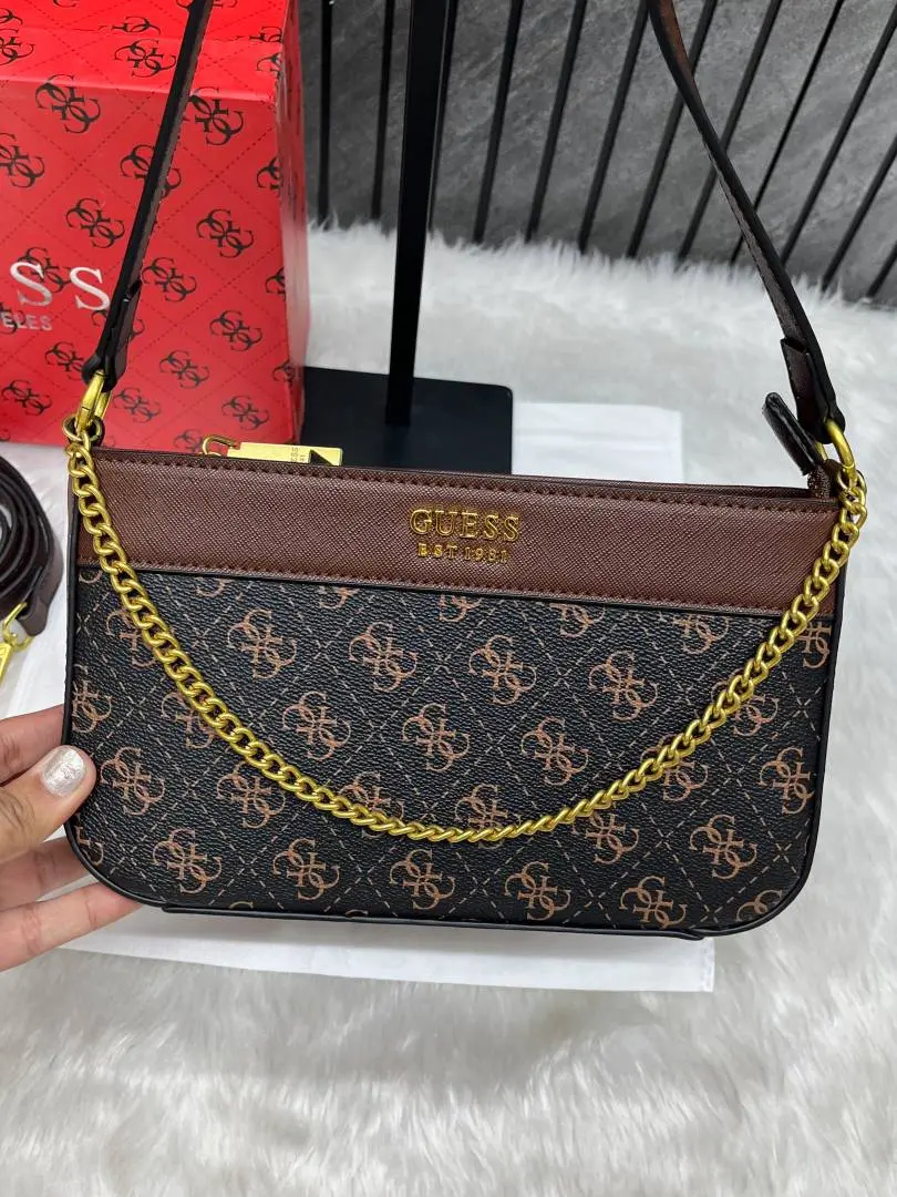 Guess GS6 Katey Brown Shoulder Bag With Original Box & Dust Cover - Image 4