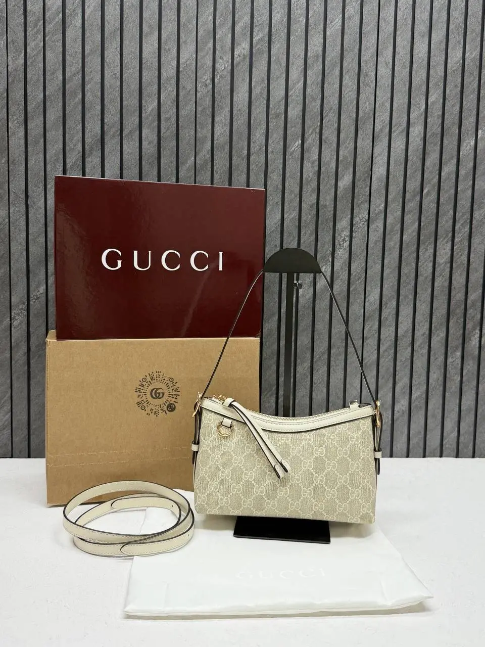 Gucci GG Emblem Small Shoulder Bag With OriginAuldouble Box DustCover & LongBelt