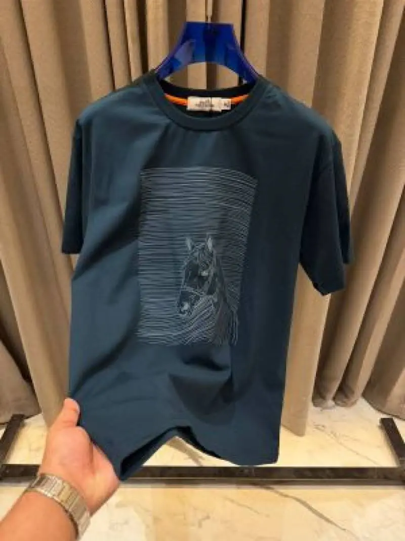 Hermes Middle Brand Print Round Neck T-shirt - Image 2