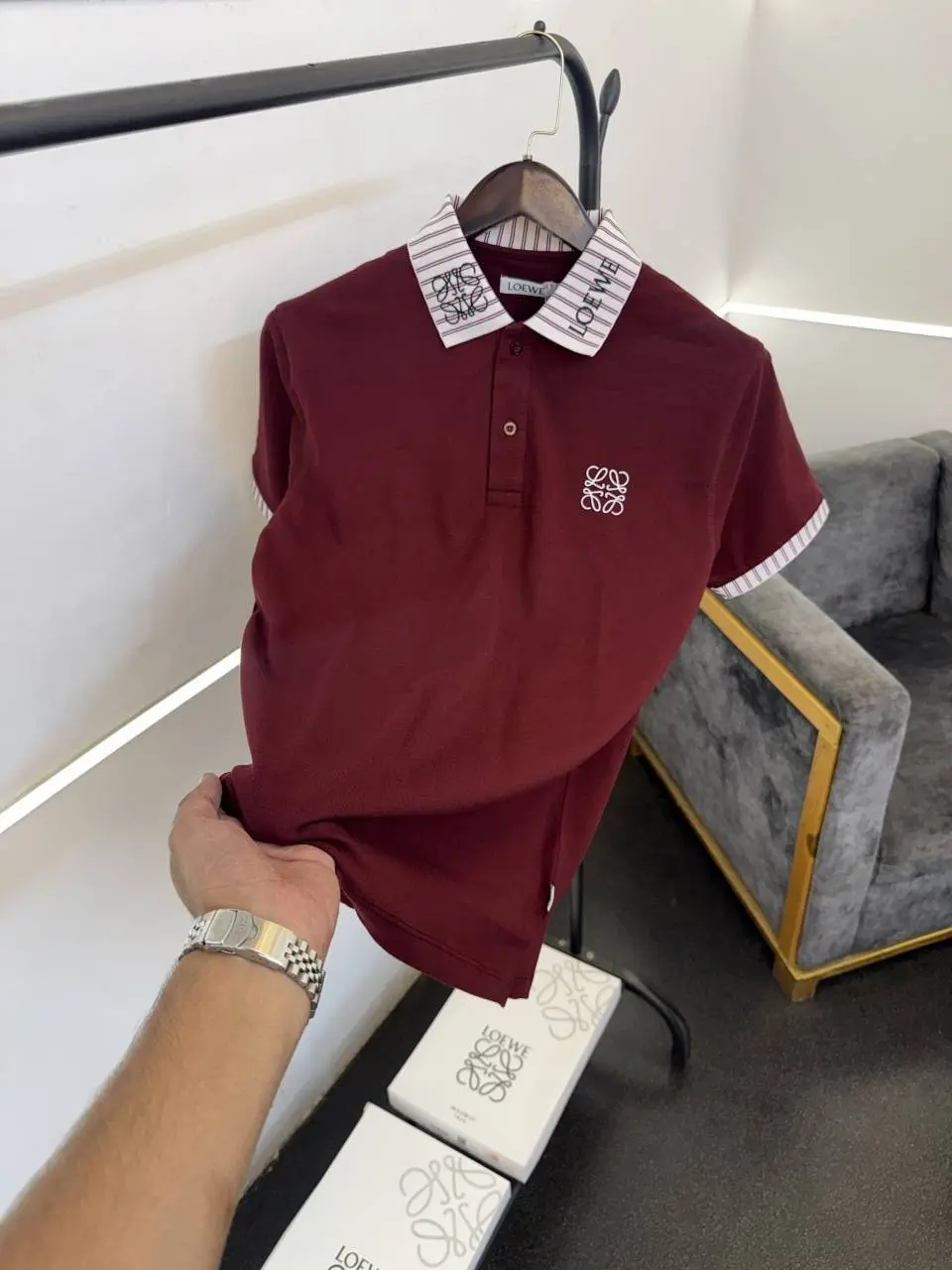 Loew e box pack imported polo tshirt wine - Image 2