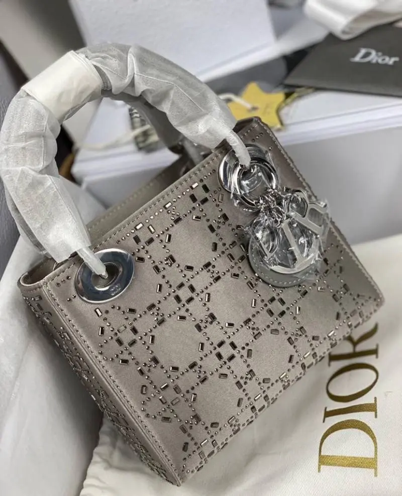 Dior Lady 8818 Starss Cannage Satin Medium Handbag With Original Box & DustCover - Image 2