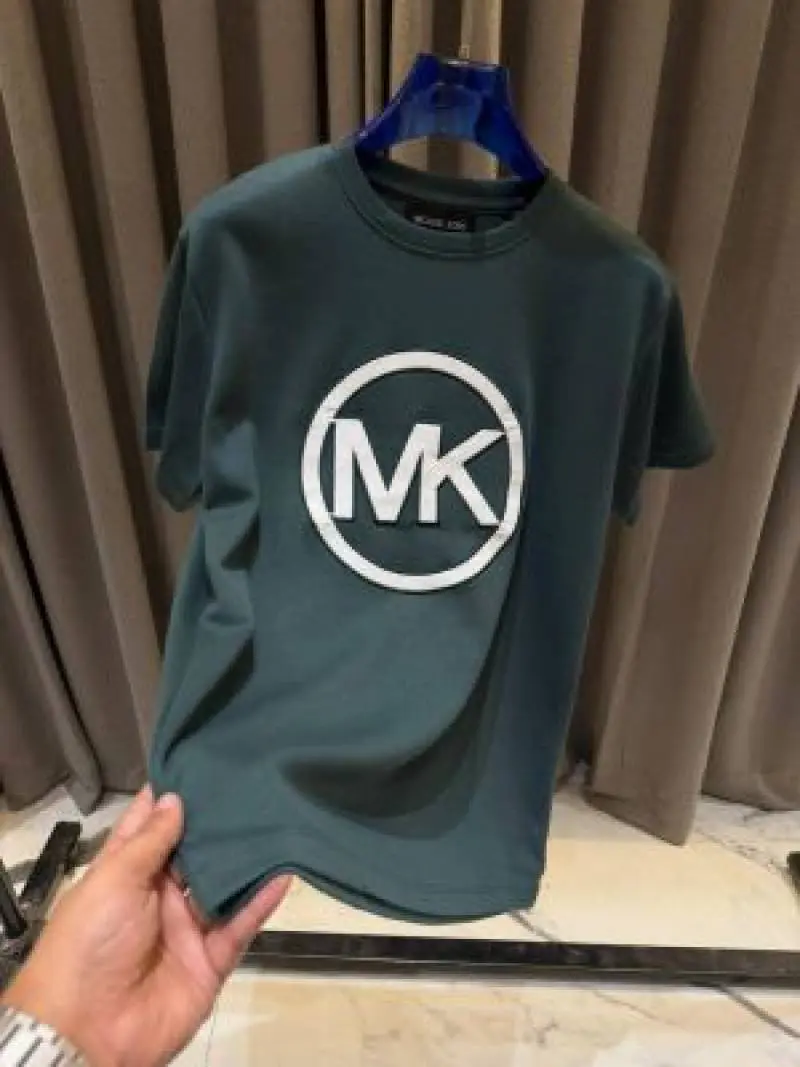 Michael Kor Middle Brand Logo Round Neck T-shirt Green - Image 2