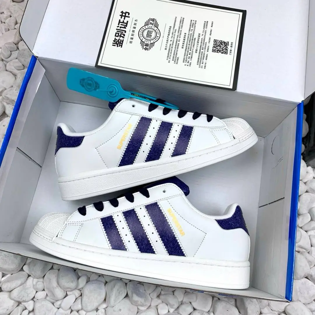 Adidas SUPERSTAR WHITE NAVY 2025 - Image 4