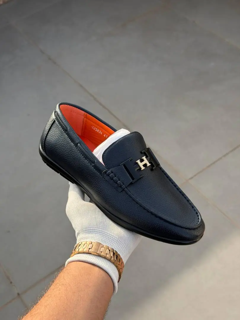 Hermes Leather Loffer T25834 Navy