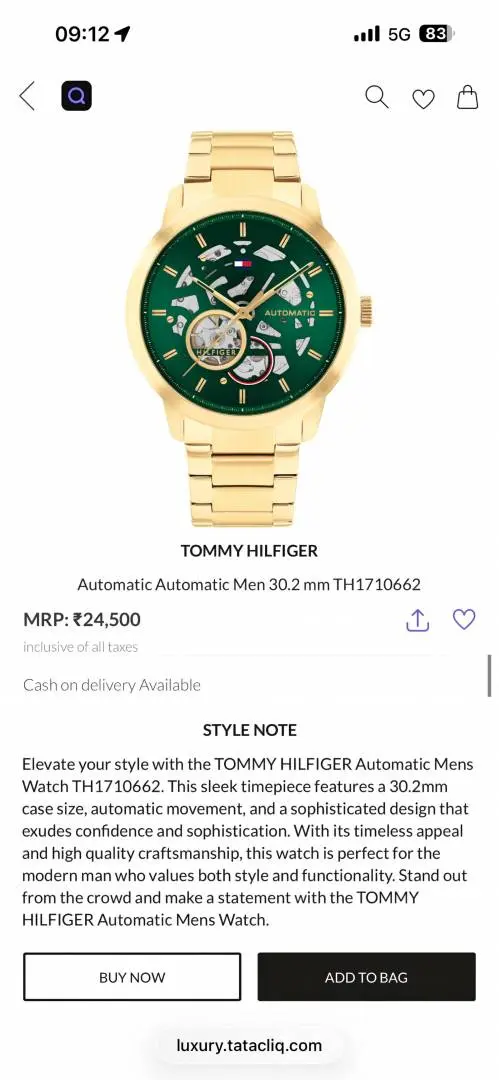 Tommy Hilfigar skeleton automatic - Image 2