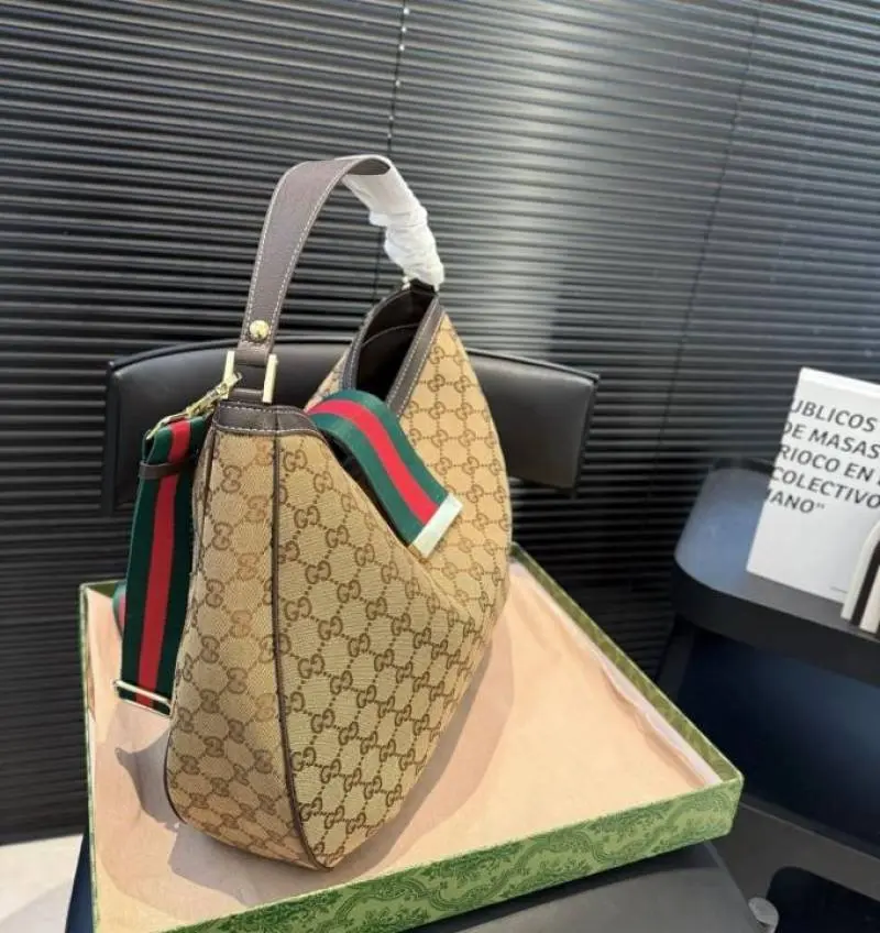 Gucci GG Giglio Horsebit Supreme Premium Tote Bag With OG Box & Dust Bag (Brown - 1217) - Image 3