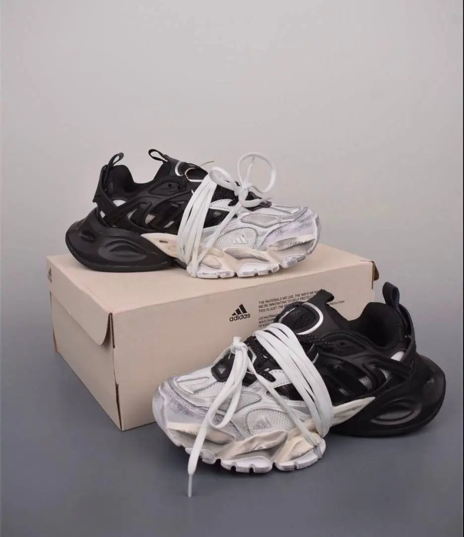 Adidas XLG Runner Deluxe in White Black - Image 6