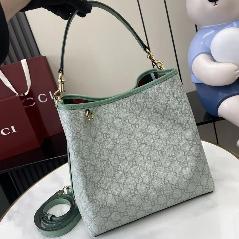 Gucci GG Emblem CB Green Medium Bucket With Original DustCover & CarryBag