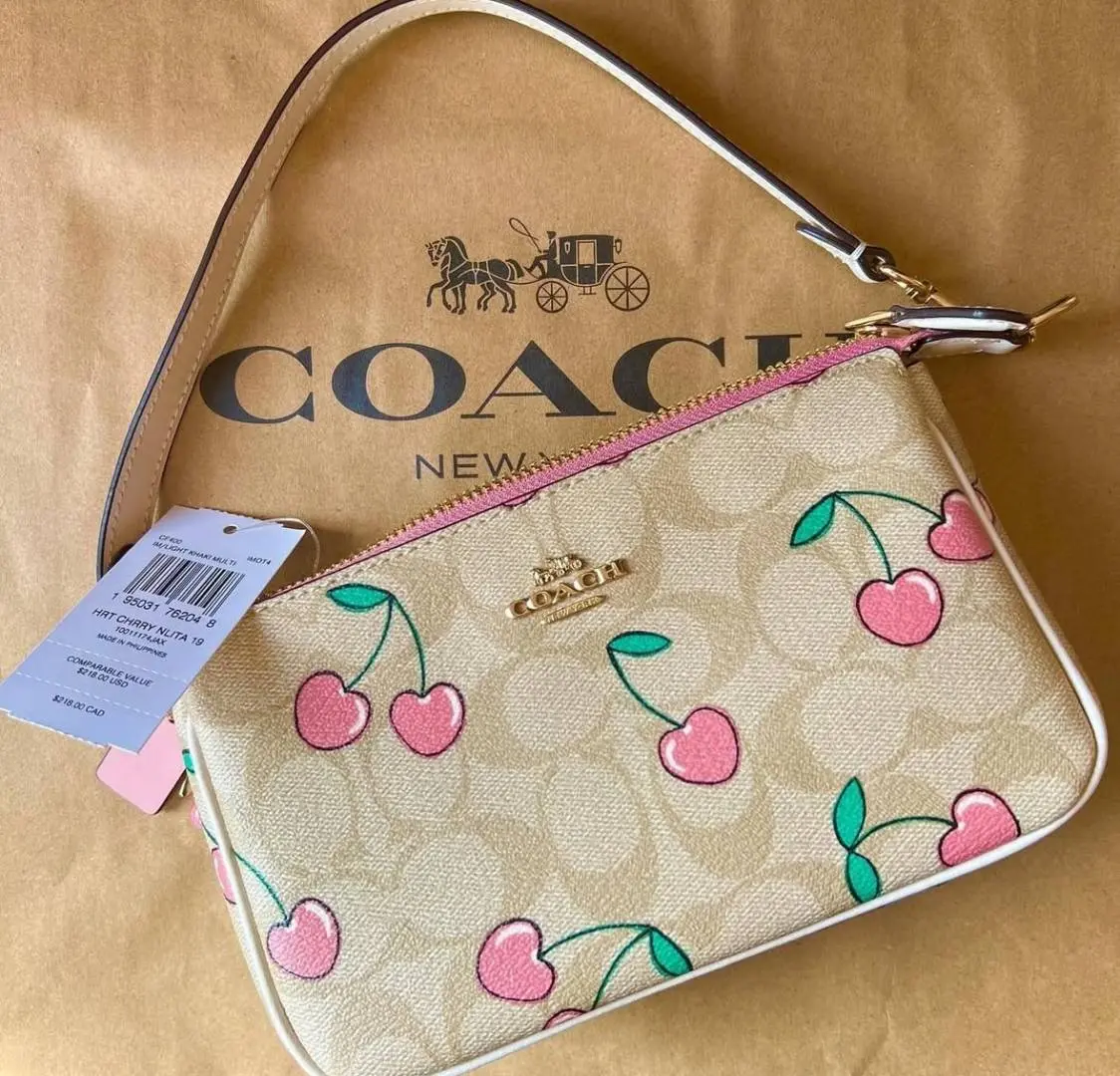 Coach Nolita 19 Cherry With OriginalBox DustCover ChainBelt PearlCharm
