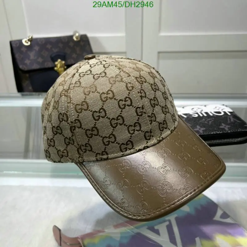 Gucci GG Small Monogram Leather Brown Premium Unisex Cap With Safety Box - Image 2